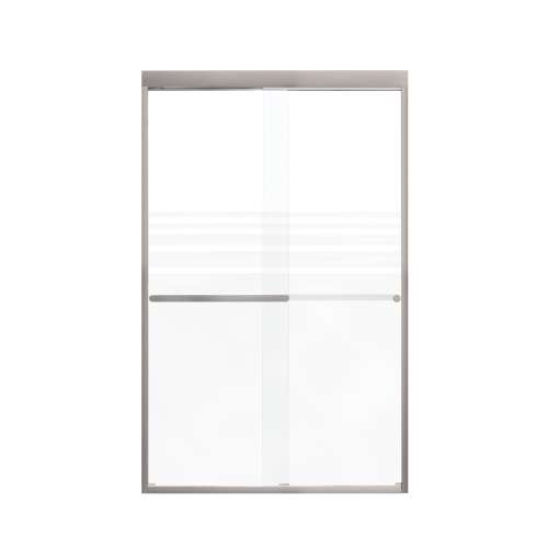 Samuel Mueller Franklin 48-in X 76-in By-Pass Shower Door with 5/16-in Frost Glass and Royston Handle, Brushed Stainless