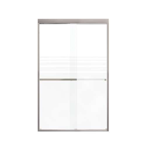Samuel Mueller Franklin 48-in X 76-in By-Pass Shower Door with 5/16-in Frost Glass and Sampson Handle, Brushed Stainless
