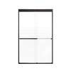 Franklin 48-in X 76-in By-Pass Shower Door with 5/16-in Frost Glass and Sampson Handle, Matte Black
