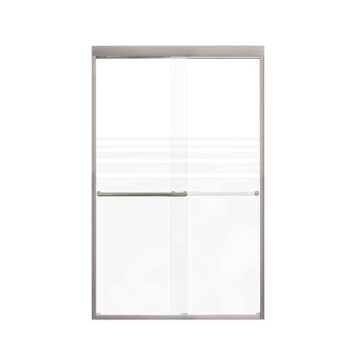 Franklin 48-in X 76-in By-Pass Shower Door with 5/16-in Frost Glass and Tyler Handle, Brushed Stainless