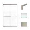 Samuel Müeller SMFBPT487608F-T-BS Franklin 47-in x 76-in By-Pass Shower Door With 5/16-in Frost Glass And Tyler Handles, Brushed Stainless