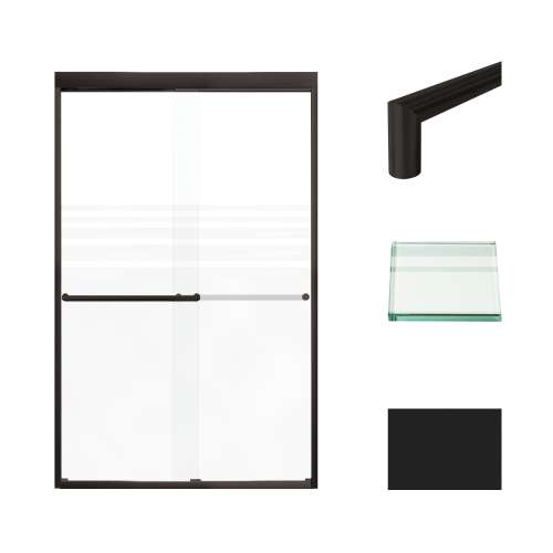 Samuel Müeller SMFBPT487608F-T-MB Franklin 47-in x 76-in By-Pass Shower Door With 5/16-in Frost Glass And Tyler Handles, Matte Black