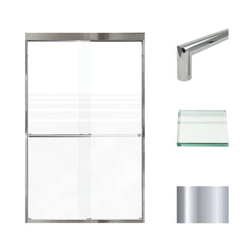 Samuel Müeller SMFBPT487608F-T-PC Franklin 47-in x 76-in By-Pass Shower Door With 5/16-in Frost Glass And Tyler Handles, Polished Chrome