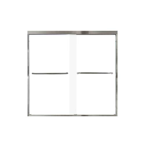 Franklin 60-in X 58-in By-Pass Bathtub Door with 5/16-in Frost Glass and Contour Handle, Polished Chrome