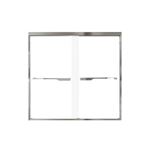 Franklin 60-in X 58-in By-Pass Bathtub Door with 5/16-in Frost Glass and Juliette Handle, Polished Chrome
