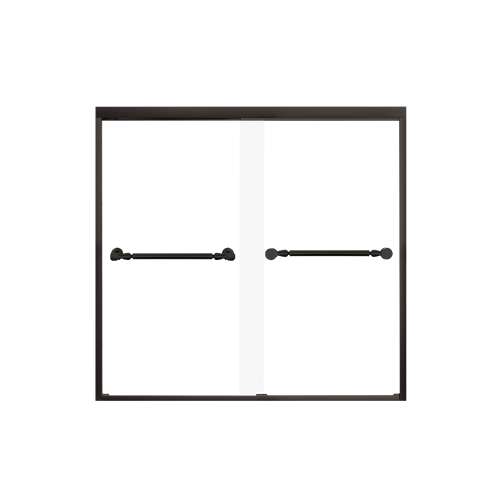 Franklin 60-in X 58-in By-Pass Bathtub Door with 5/16-in Frost Glass and Nicholson Handle, Matte Black
