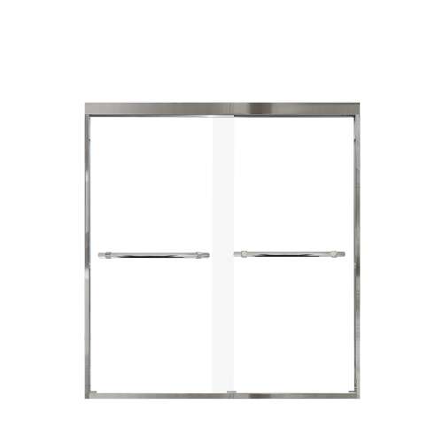 Samuel Mueller Franklin 60-in X 66-in By-Pass Bathtub Door with 5/16-in Clear Glass and Barrington Plain Handle, Polished Chrome