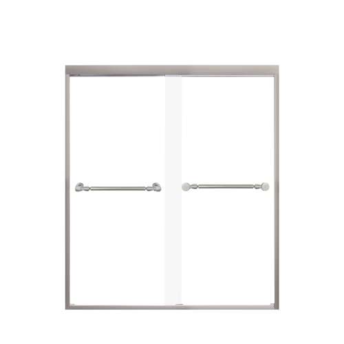 Franklin 60-in X 70-in By-Pass Shower Door with 5/16-in Clear Glass and Nicholson Handle, Brushed Stainless
