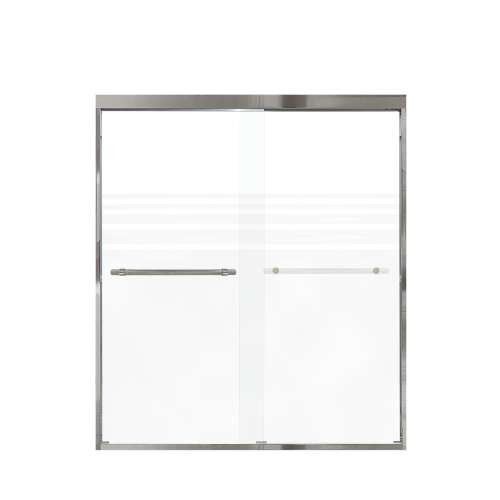 Franklin 60-in X 70-in By-Pass Shower Door with 5/16-in Frost Glass and Barrington Knurled Handle, Polished Chrome