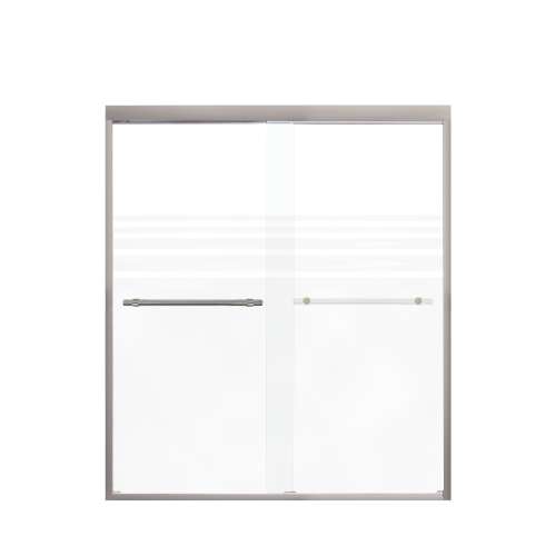 Samuel Mueller Franklin 60-in X 70-in By-Pass Shower Door with 5/16-in Frost Glass and Barrington Plain Handle, Brushed Stainless
