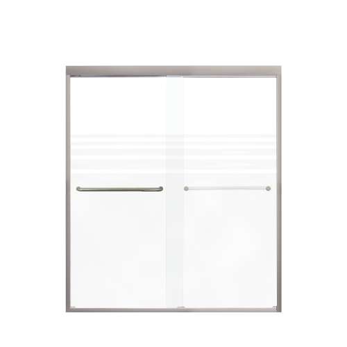 Franklin 60-in X 70-in By-Pass Shower Door with 5/16-in Frost Glass and Contour Handle, Brushed Stainless