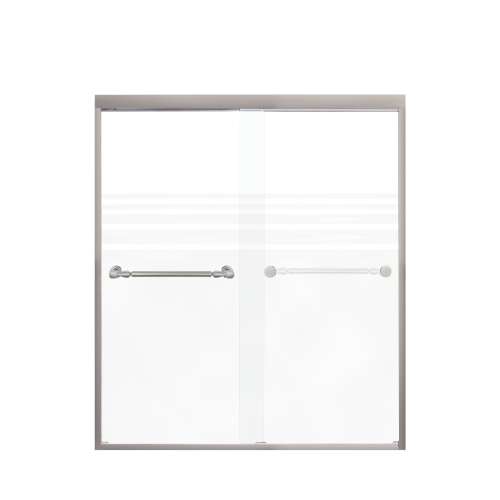 Samuel Mueller Franklin 60-in X 70-in By-Pass Shower Door with 5/16-in Frost Glass and Nicholson Handle, Brushed Stainless