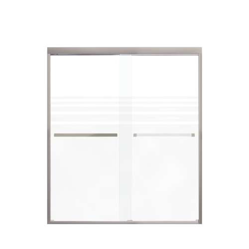 Samuel Mueller Franklin 60-in X 70-in By-Pass Shower Door with 5/16-in Frost Glass and Sampson Handle, Brushed Stainless