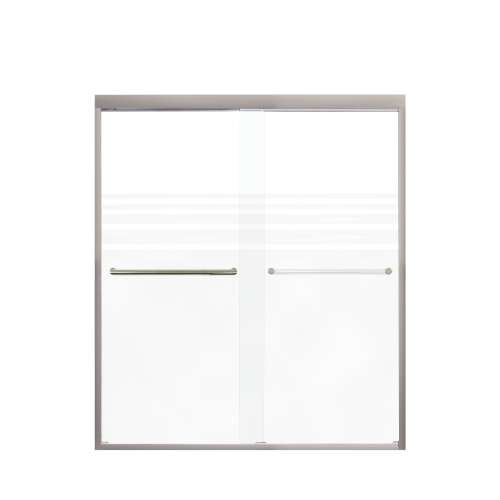 Franklin 60-in X 70-in By-Pass Shower Door with 5/16-in Frost Glass and Tyler Handle, Brushed Stainless
