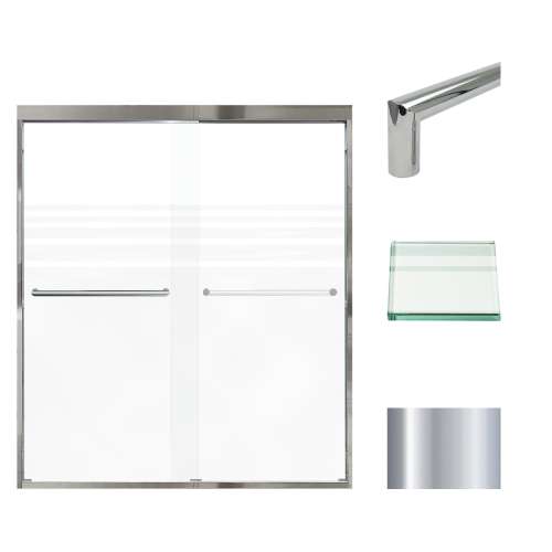 Samuel Müeller SMFBPT607008F-T-PC Franklin 59-in x 70-in By-Pass Shower Door With 5/16-in Frost Glass And Tyler Handles, Polished Chrome