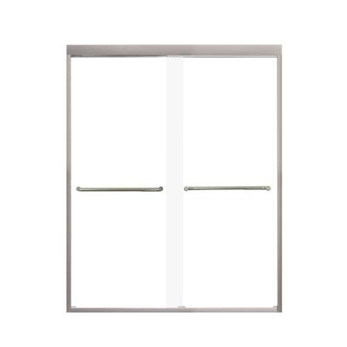 Franklin 60-in X 76-in By-Pass Shower Door with 5/16-in Clear Glass and Contour Handle, Brushed Stainless