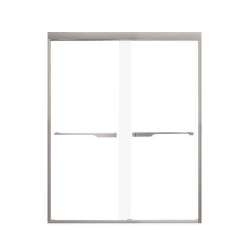 Franklin 60-in X 76-in By-Pass Shower Door with 5/16-in Clear Glass and Juliette Handle, Brushed Stainless