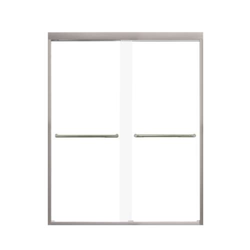 Franklin 60-in X 76-in By-Pass Shower Door with 5/16-in Clear Glass and Tyler Handle, Brushed Stainless