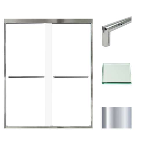 Samuel Müeller SMFBPT607608C-T-PC Franklin 59-in x 76-in By-Pass Shower Door With 5/16-in Clear Glass And Tyler Handles, Polished Chrome