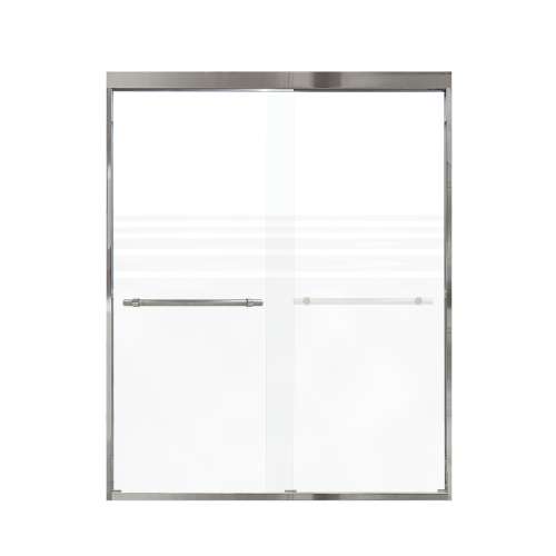 Franklin 60-in X 76-in By-Pass Shower Door with 5/16-in Frost Glass and Barrington Knurled Handle, Polished Chrome