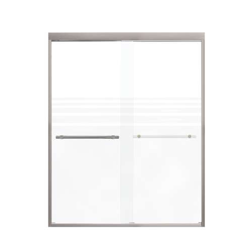 Franklin 60-in X 76-in By-Pass Shower Door with 5/16-in Frost Glass and Barrington Plain Handle, Brushed Stainless