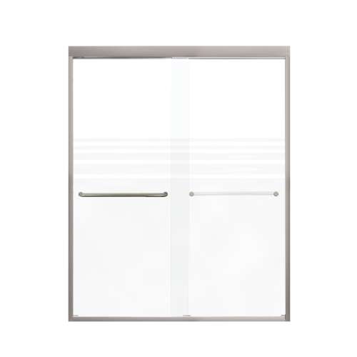 Franklin 60-in X 76-in By-Pass Shower Door with 5/16-in Frost Glass and Contour Handle, Brushed Stainless