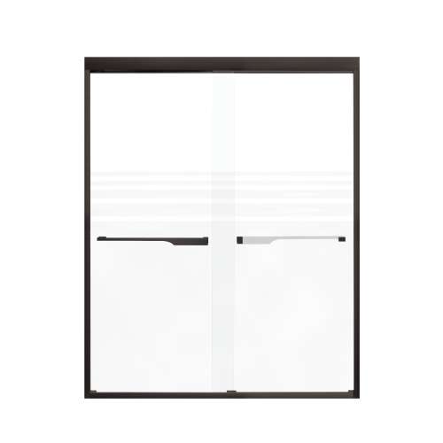 Franklin 60-in X 76-in By-Pass Shower Door with 5/16-in Frost Glass and Juliette Handle, Matte Black