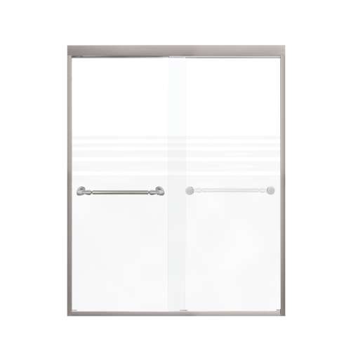 Franklin 60-in X 76-in By-Pass Shower Door with 5/16-in Frost Glass and Nicholson Handle, Brushed Stainless