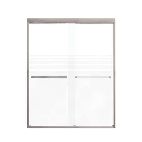 Franklin 60-in X 76-in By-Pass Shower Door with 5/16-in Frost Glass and Royston Handle, Brushed Stainless