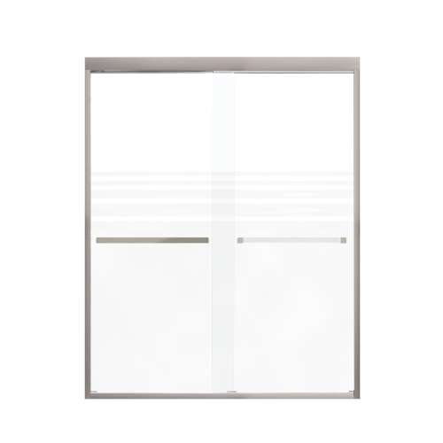 Franklin 60-in X 76-in By-Pass Shower Door with 5/16-in Frost Glass and Sampson Handle, Brushed Stainless