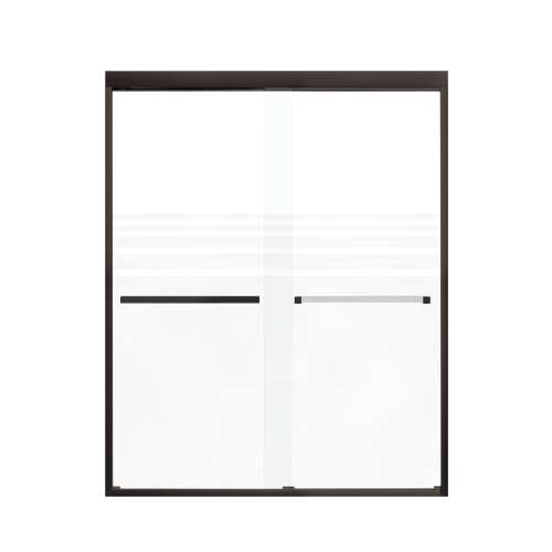 Franklin 60-in X 76-in By-Pass Shower Door with 5/16-in Frost Glass and Sampson Handle, Matte Black