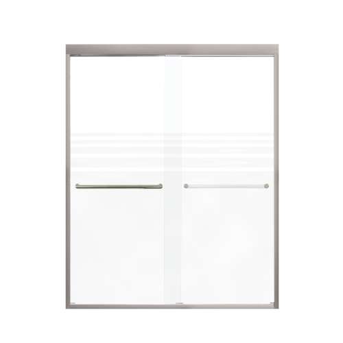 Franklin 60-in X 76-in By-Pass Shower Door with 5/16-in Frost Glass and Tyler Handle, Brushed Stainless