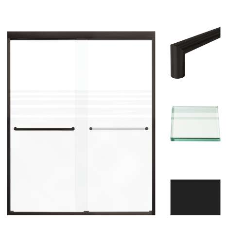 Samuel Müeller SMFBPT607608F-T-MB Franklin 59-in x 76-in By-Pass Shower Door With 5/16-in Frost Glass And Tyler Handles, Matte Black