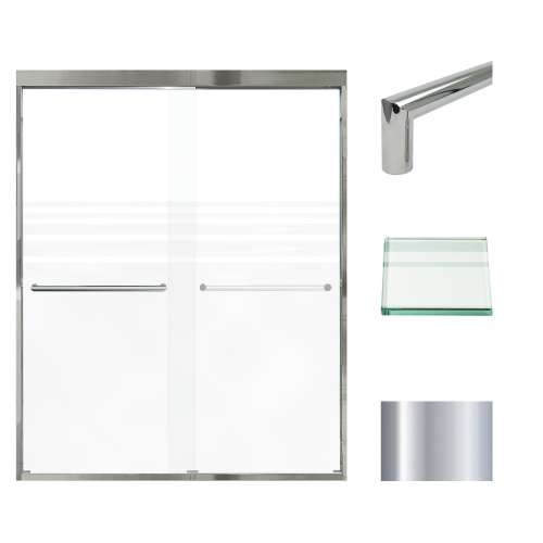 Samuel Müeller SMFBPT607608F-T-PC Franklin 59-in x 76-in By-Pass Shower Door With 5/16-in Frost Glass And Tyler Handles, Polished Chrome