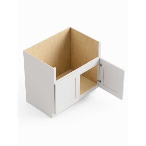 SMFSB30-ASM-FR01-WH Framington 30-in x 24-in x 35-in Assembled Remington Farm Sink Base Cabinet, White