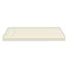 Samuel Mueller SMFSLB6032L-02 60-In X 32-In Cast Solid Surface Low Profile Tub Replacement Shower Base With Linear Concealed Left Hand Drain, Cameo