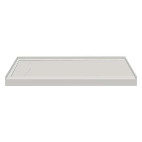 Samuel Mueller SMFSLB6032L-87 60-In X 32-In Cast Solid Surface Low Profile Tub Replacement Shower Base With Linear Concealed Left Hand Drain, Concrete