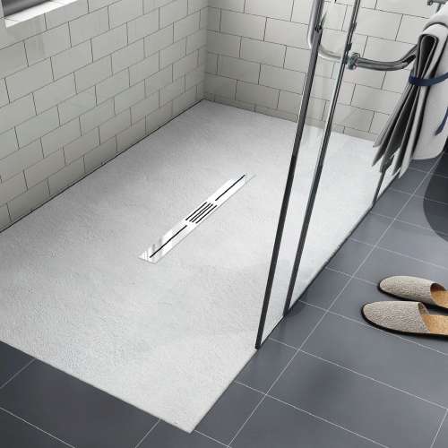 SMFZS7242C-31 Trimslate 72-in x 42-in Zero Threshold Shower Base with Center Drain, White