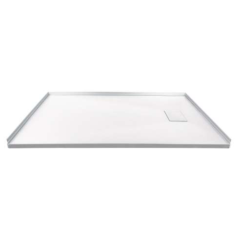 Samuel Mueller SMFZSR6032-31 Trimslate 60-In X 32-In Zero Threshold Tub Replacement Shower Base With End Drain, White