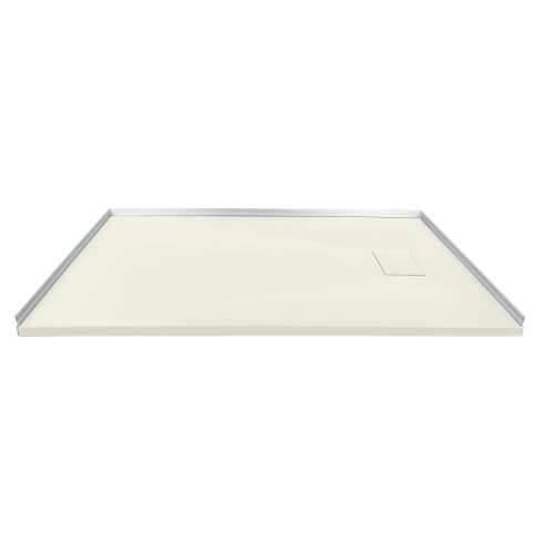 Samuel Mueller SMFZSR6036-32 Trimslate 60-In X 36-In Zero Threshold Tub Replacement Shower Base With End Drain, Cameo