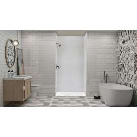 SMFZS5140C-31 Trimslate 51-in x 40-in Zero Threshold Shower Base with Center Drain, White