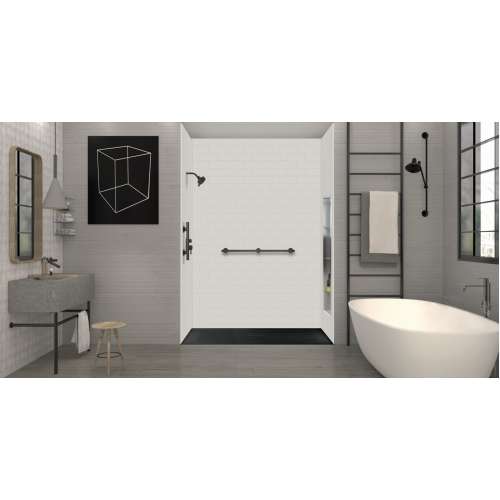 SMFZS6340C-09 Trimslate 63-in x 40-in Zero Threshold Shower Base with Center Drain, Black