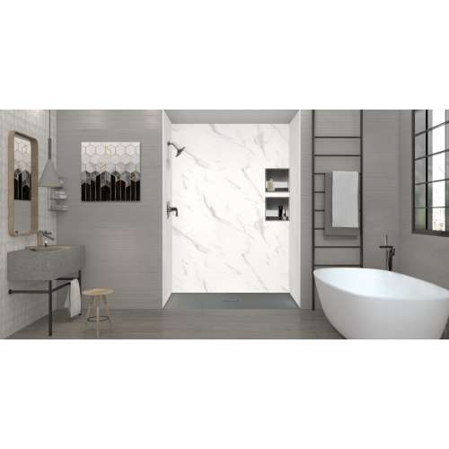 SMFZS6340C-40 Trimslate 63-in x 40-in Zero Threshold Shower Base with Center Drain, Dark Grey