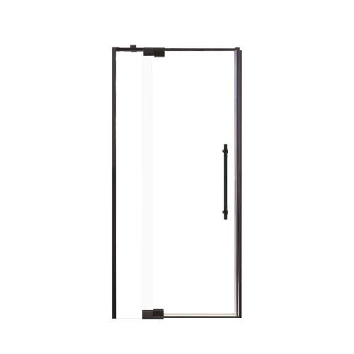 Innova 36-in X 76-in Pivot Shower Door with 3/8-in Clear Glass and Barrington Knurled Handle and Knob Handle, Matte Black