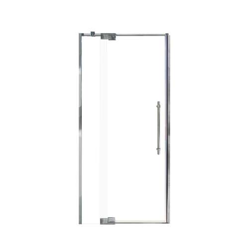 Innova 36-in X 76-in Pivot Shower Door with 3/8-in Clear Glass and Barrington Knurled Handle and Knob Handle, Polished Chrome