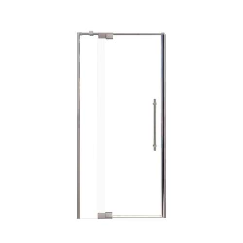 Innova 36-in X 76-in Pivot Shower Door with 3/8-in Clear Glass and Barrington Plain Handle and Knob Handle, Brushed Stainless