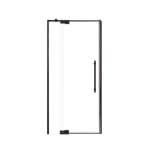 Innova 36-in X 76-in Pivot Shower Door with 3/8-in Clear Glass and Barrington Plain Handle and Knob Handle, Matte Black