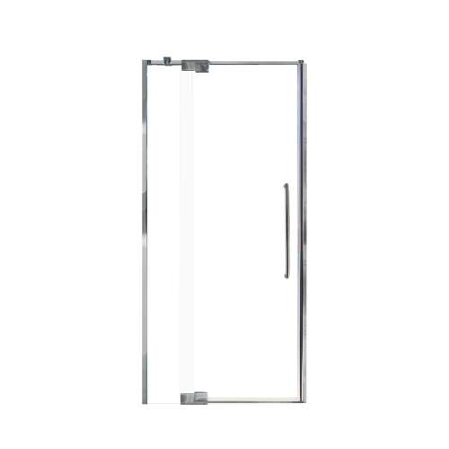 Samuel Mueller Innova 36-in X 76-in Pivot Shower Door with 3/8-in Clear Glass and Contour Handle and Knob Handle, Polished Chrome