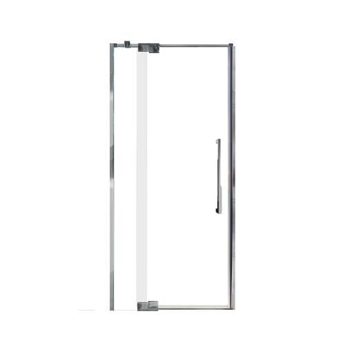 Samuel Mueller Innova 36-in X 76-in Pivot Shower Door with 3/8-in Clear Glass and Juliette Double-Sided Handle, Polished Chrome