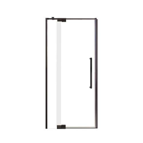 Innova 36-in X 76-in Pivot Shower Door with 3/8-in Clear Glass and Royston Handle and Knob Handle, Matte Black